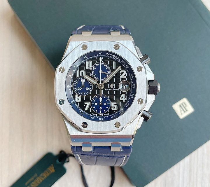 AUDEMARS PIGUET ROYAL OAK OFFSHORE 42MM COURO AZUL Rel gios